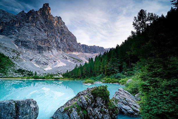 istock Lago Sorapis during sunset, Dolomites, Italy. 2215935785