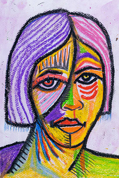 istock Modern Oil Portrait Woman, Abstract Art 2215936083