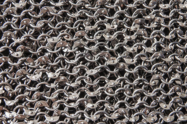 istock Real chainmail texture closeup. steel mesh background 2215938552
