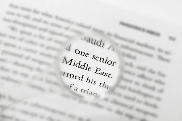 Selective focus on the word keywords; shot with very shallow depth of field.