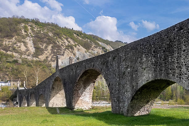 istock Bobbio, Gobbo bridge or bobbio devil's bridge. Trebbia Valley, Emilia Romagna, Piacenza, Italy. 2215942767