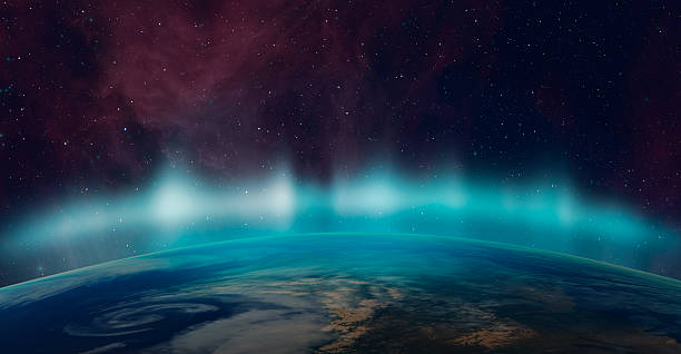 istock Northern lights aurora borealis over the planet Earth 2215944545