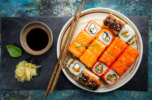 istock Set of sushi and maki 2215945112