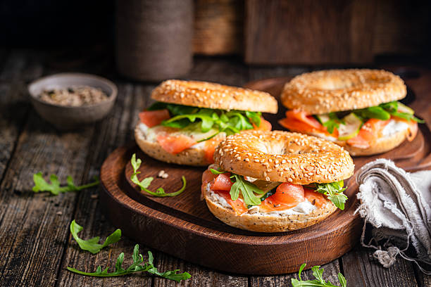 istock Bagel sandwich with salmon 2215945291