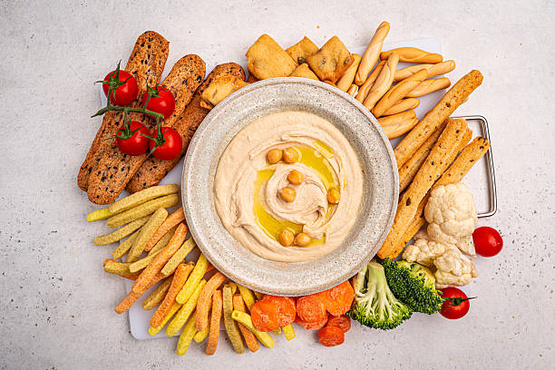 istock Various hummus dips, healthy and vegan snack 2215945392