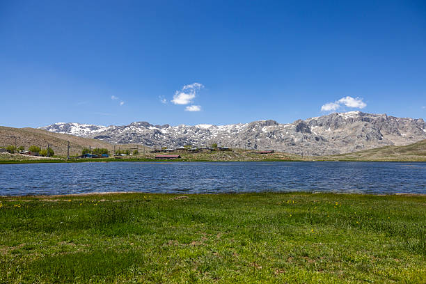 scenic lake with mountains