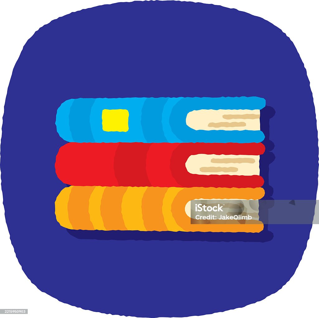 Book Stack Doodle Color Book Stack Doodle 4 Stock Illustration - Download Image Now - Book ...