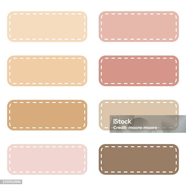 A Set Of Rectangular Dashed Line Labels Stock Illustration - Download ...