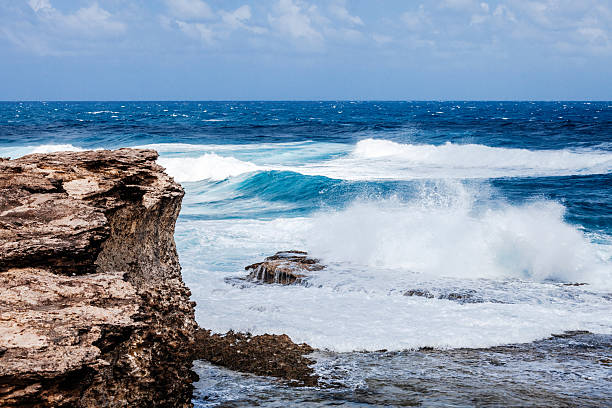 Rocky coast of Atleantic Ocean. Pie Corner, Barbados
