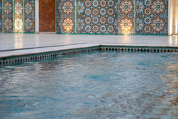 A Top-down View of a Swimming Pool's Water Surface, Showcasing Gentle Ripples and the Shimmering Effect of Sunlight. The Calming Blue Tones Evoke Relaxation, Making It Ideal for Wellness, Travel, and Resort-related Content.