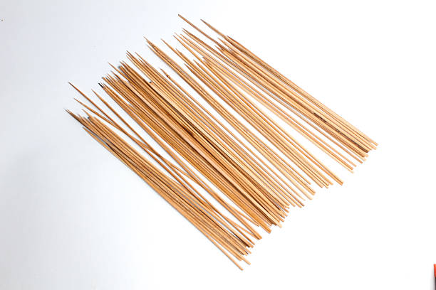 bunch of skewers isolated on white background