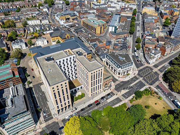 istock Tower blocks line Southampton city centre park 2215962078