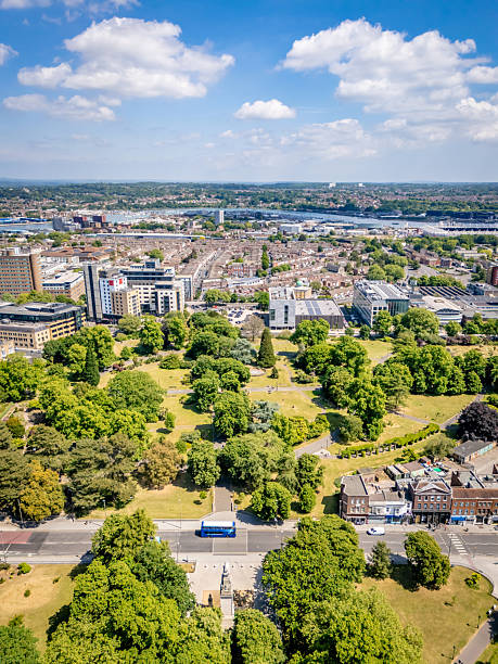 istock Bus passes park in Southampton city centre 2215962120