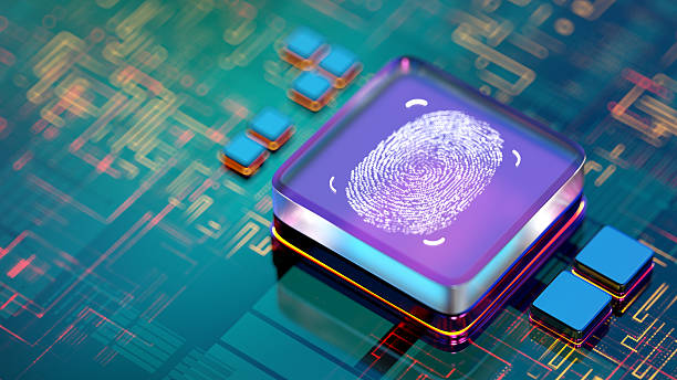 istock Fingerprint sign on digital CPU background, digital technology . Data Breach Concepts. close up biometrics ui. 2215963511