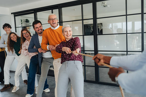 istock Office Team Tug-of-War Challenge 2215974773