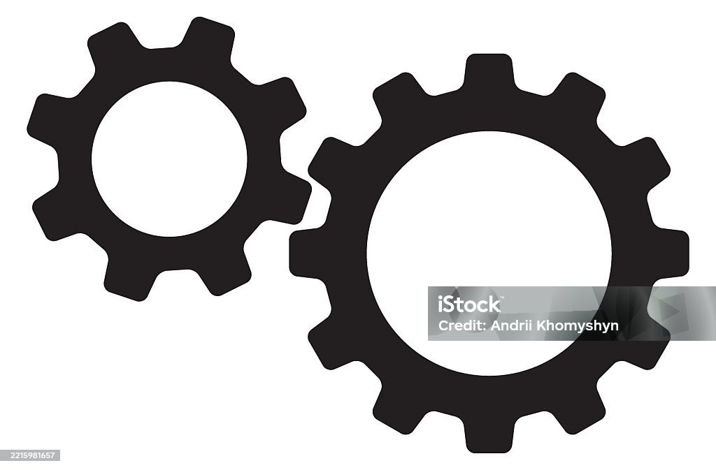 Machine Interlocking Symbol Two Interlocking Gears A Symbol Of Teamwork Technology And Process ...