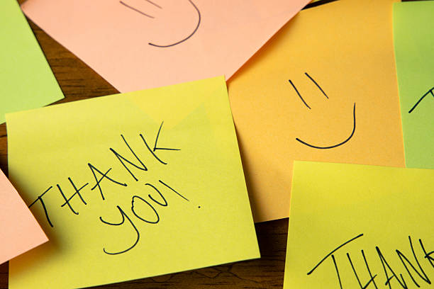 istock Colorful Sticky Notes with Smiley Faces and  Gratitude 2215982476