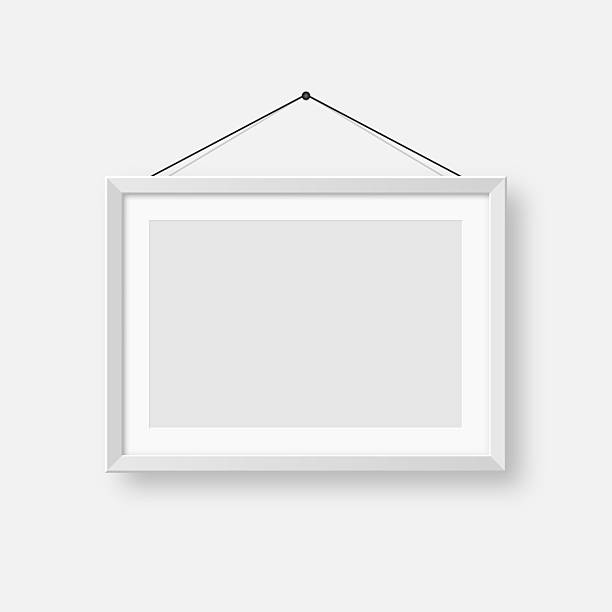 istock Realistic blank white picture frame. Modern poster mockup for artwork, photography, or advertising. Perfect for art galleries, interior decor, and branding. Vector illustration 2215989419