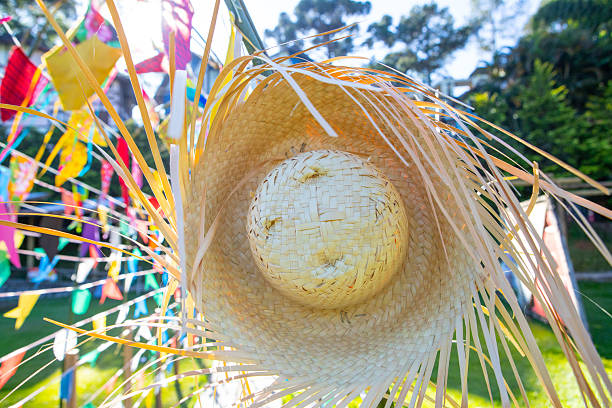 istock country hat, used as decoration for June festivals. 2215989553