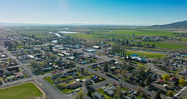 istock Aerial View of Merrill, Oregon on a Sunny Day 2215990219
