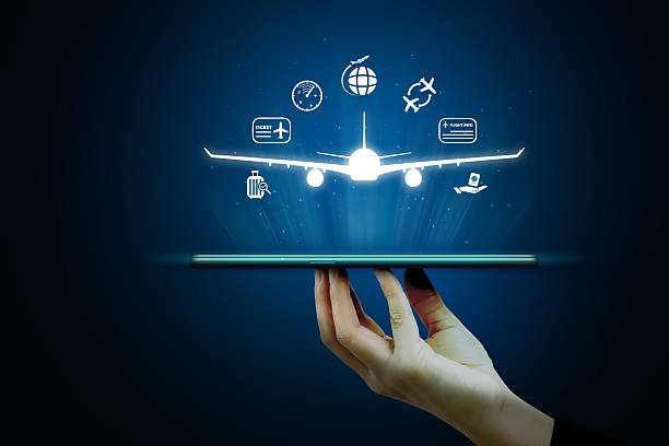istock Flight ticket booking concept with a person using a smartphone 2215990261