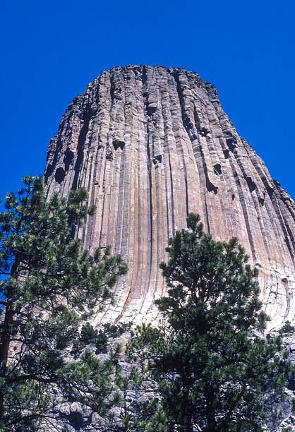 Devils Tower NM - Low Angle Close-up - 1981. Scanned from Kodachrome 25 slide.