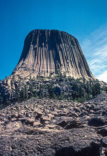 Devils Tower NM - Rising from the Rocks - 1981. Scanned from Kodachrome 25 slide.