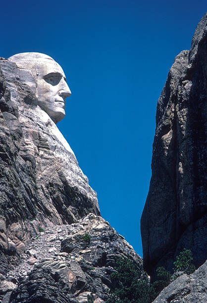 Mount Rushmore NM - Washington Side Close-up - 1981. Scanned from Kodachrome 25 slide.