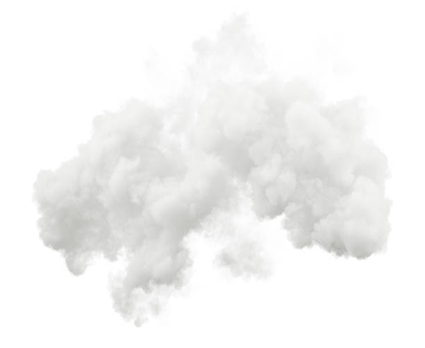 istock Cotton white clouds free shapes on white background 3d render 2216001353