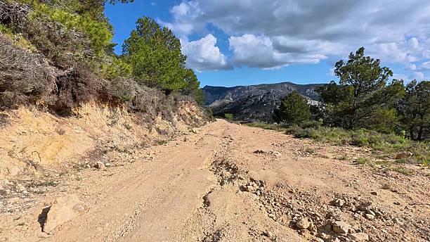istock A scenic dirt road winds through a beautiful mountain landscape, inviting adventure 2216003124