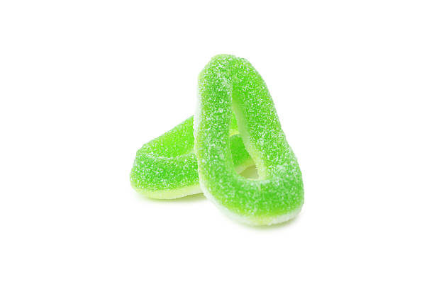 Tasty gummy candies isolated on white background.