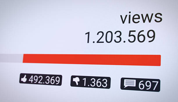 Illustration of a counter for views with like, dislike and comment counter - social media.