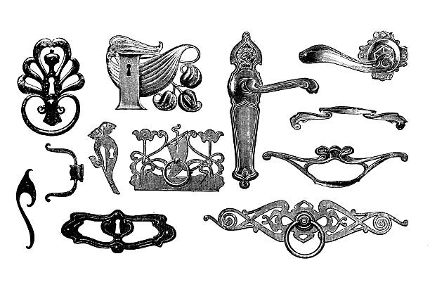 Metal items interior symbols handles ,fittings for doors ,furniture