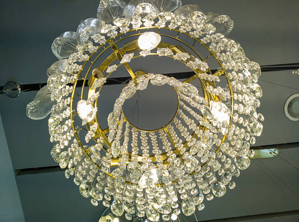 istock Elegant Crystal Chandelier from Below 2216022676