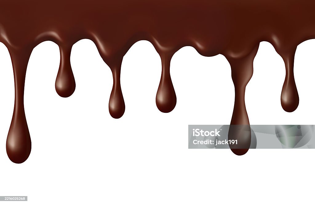Dripping Choco Realistic Choco Syrop Dripping Melting Chocolate Isolated On White ...