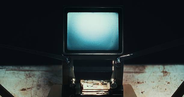 Film projector from the 70-80s. Copy space. Isolated on white