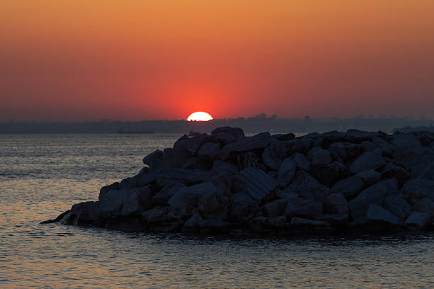 Beautiful sunset landscape one by Marmara sea.Istanbul - Turkey.