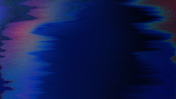 Abstract Glitch Wave Background – Futuristic Digital Noise Texture in Blue and Purple