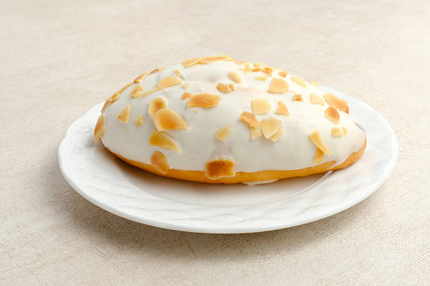 Almond Sweet Bun with chocolate cream inside