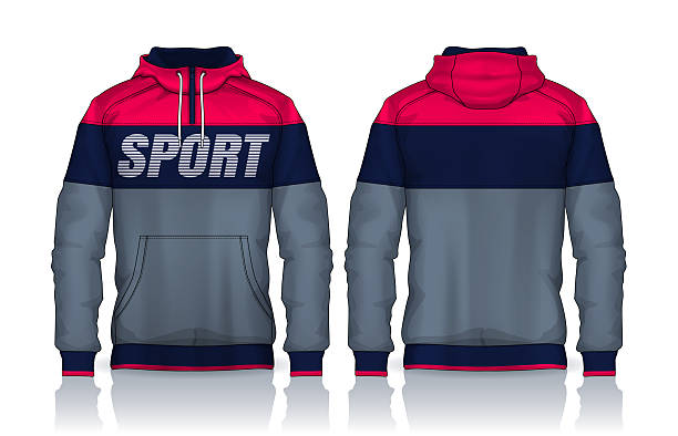 istock Hoodie shirts template.Jacket Design,Sportswear Track front and back view. 2216039977