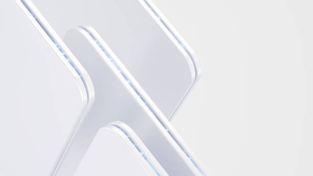istock Abstract background, elegant minimalist technology design with sleek glossy shapes 2216041249