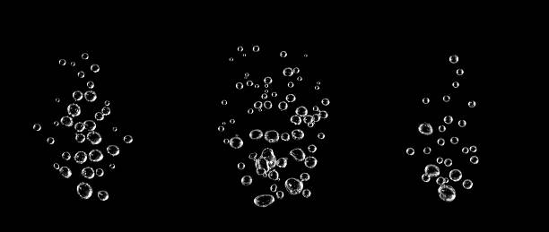 istock Underwater bubbles, Underwater oxygen design concept, Small water drops underwater, On black background, Close-up photography. 2216044146
