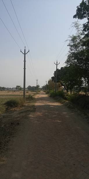 The electric poles view beside the path