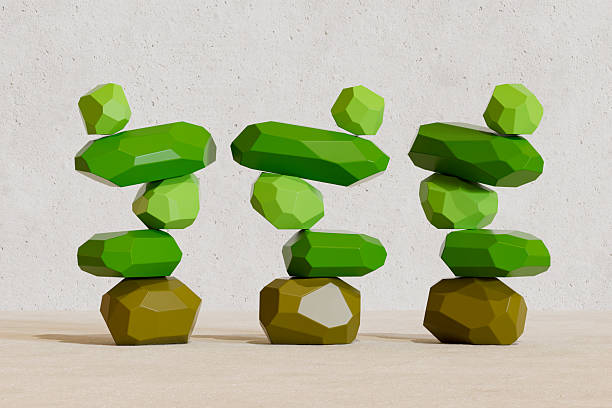 Zen stones stack - 3D render