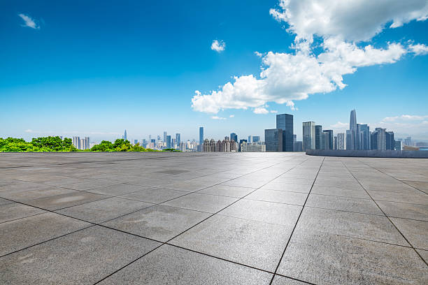 istock Empty square floor and city skyline with modern buildings in Shenzhen 2216050157