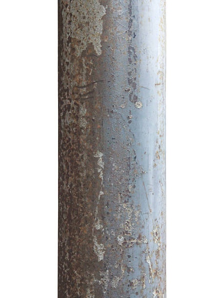 istock Old round iron pole isolated on white background with clipping path. 2216059255