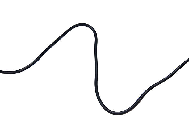 istock Black wire cable of usb and adapter isolated on white background with clipping path.Electronic Connector.Selection focus. 2216059261