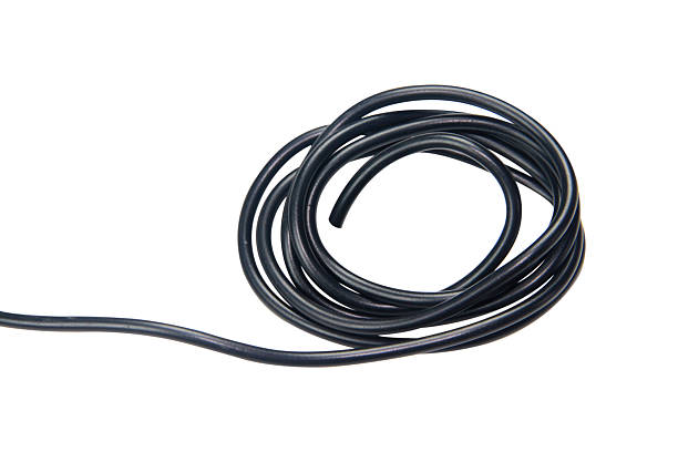istock Black wire cable of usb and adapter isolated on white background with clipping path.Electronic Connector.Selection focus. 2216059268