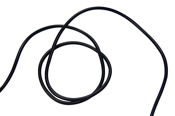 istock Black wire cable of usb and adapter isolated on white background with clipping path.Electronic Connector.Selection focus. 2216059269