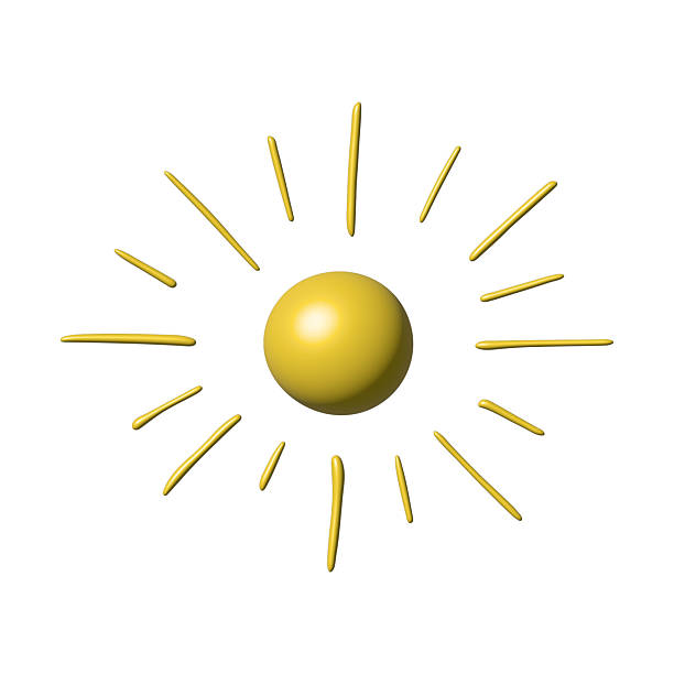 3d abstract sun symbol Summer clipart Single element for design